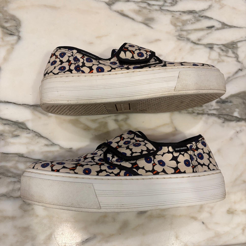 Marimekko Marka Mini 'Unikko' Iconic Poppy Velcro Sneakers Size 39 - Picture 6 of 13
